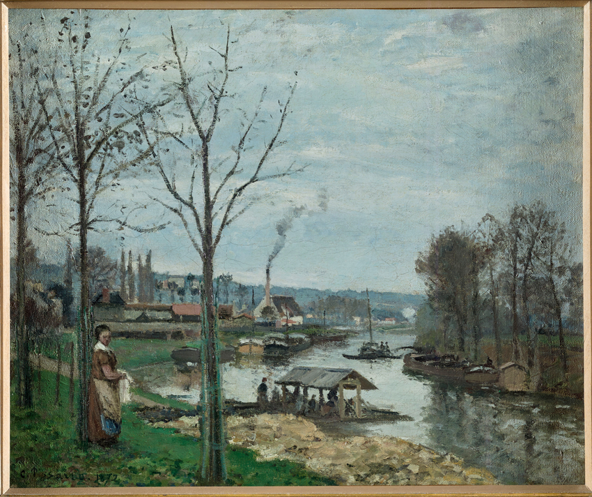 Camille Pissarro - La Seine à Port-Marly, le lavoir