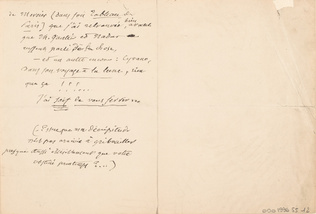 Nadar - Lettre manuscrite de Nadar (recto et verso)