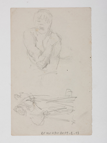 Jacques Lalaing de - Buste avec bras croisés et croquis de proportions humaines