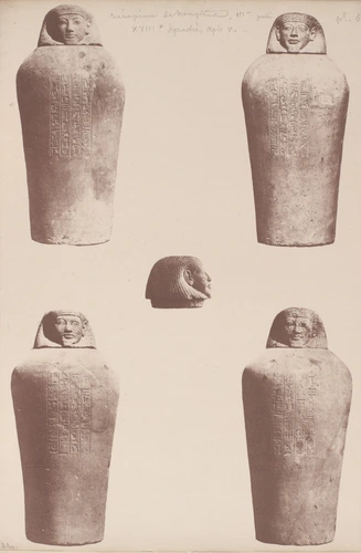 Théodule Devéria - Serapeum de Memphis - quatre vases canopes
