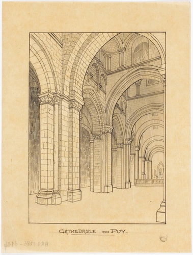Alphonse Gosset - Cathédrale du Puy, une perspective de la nef