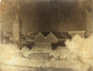 Henry Sauvaire - Tanger, ville, une tour à gauche et un minaret à droite