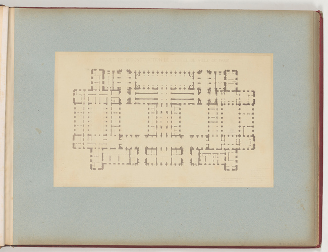 Anonyme - Projet de reconstruction de l'hôtel de ville de Paris, plan du rez-de-...