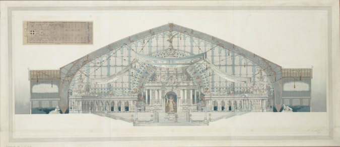 Edouard Loviot - Une salle des fêtes dans la galerie des Machines, projet pour l...