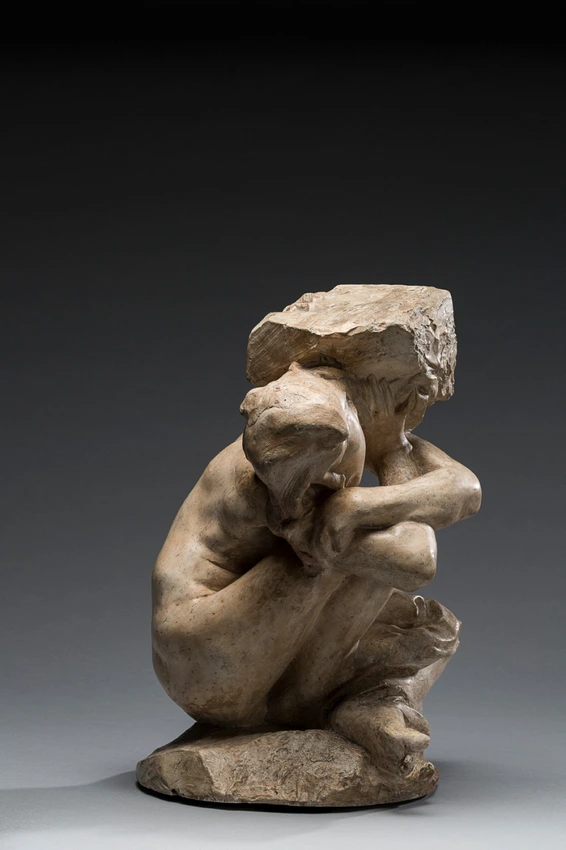 Cariatide tombée portant sa pierre - Auguste Rodin
