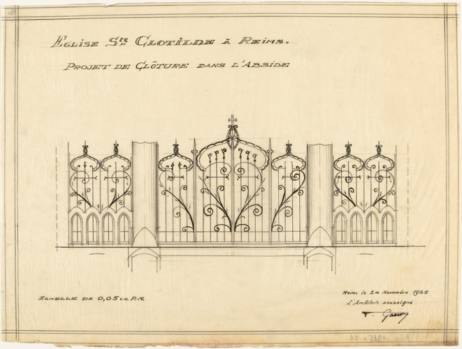 Pol Gosset - Projets d'aménagements intérieurs de la Basilique Sainte-Clotilde d...