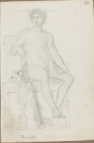 Louis Boitte - Naples, musée national, fresque provenant de Pompéi, Achille et B...