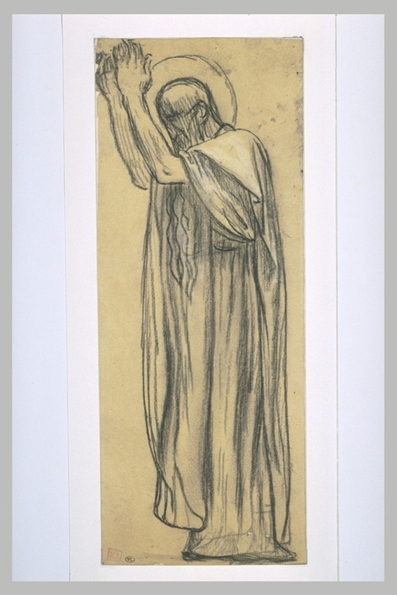 Pierre Puvis de Chavannes - Saint personnage, vêtue d'une draperie, tourné vers ...