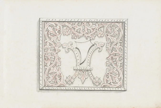 Enguerrand du Suau de la Croix - Motif décoratif à branche et motif végétal, rin...
