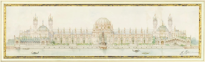 Alphonse Defrasse - Projet pour l'Exposition universelle de 1900, façade princip...