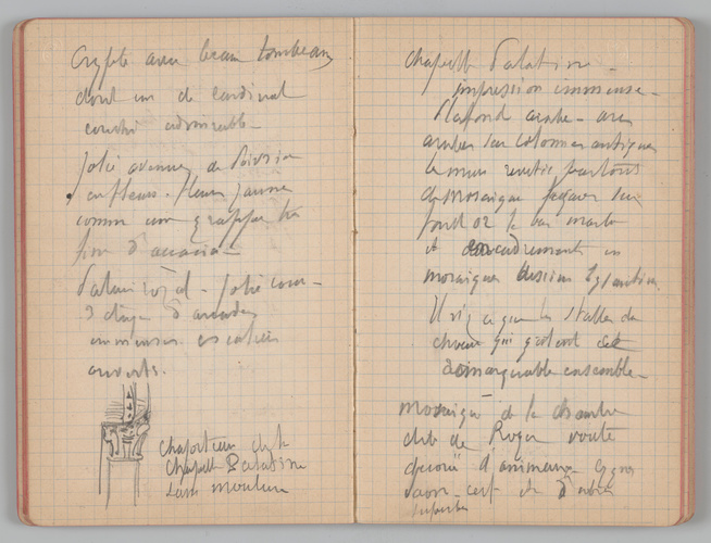Charles-Justin Le Coeur - Carnet de notes concernant son voyage en Italie