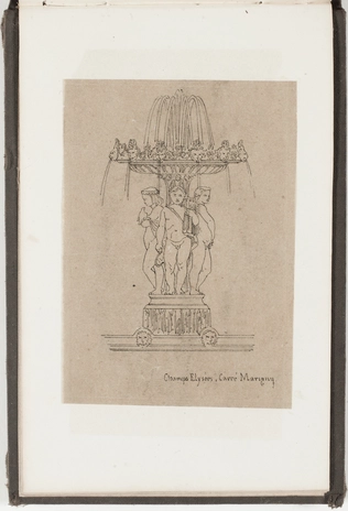 Carnet de dessins et d'études : figures à l'antique, fontaines, statues, frontons - Maurice Ouradou