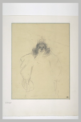 Henri de Toulouse-Lautrec - Cissy Loftus, les cheveux bouffant tombant dans le c...