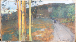 André Devambez - Procession au crépuscule