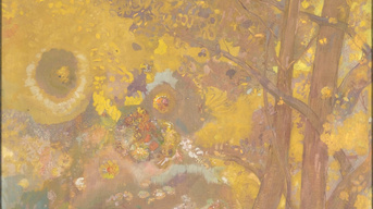 Odilon Redon, Arbres sur fond jaune