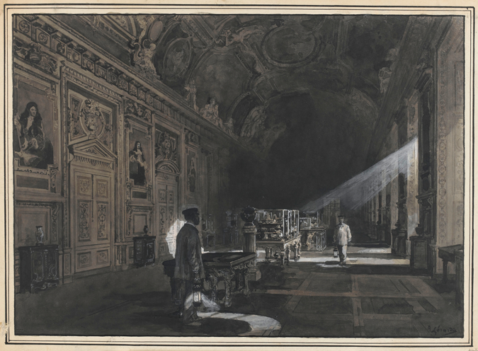 Auguste Gérardin - La Galerie d'Apollon la nuit