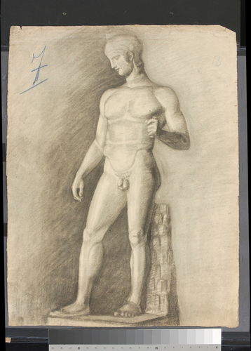 Roland Martin - Statue de nu masculin à l'antique, vu de trois quarts