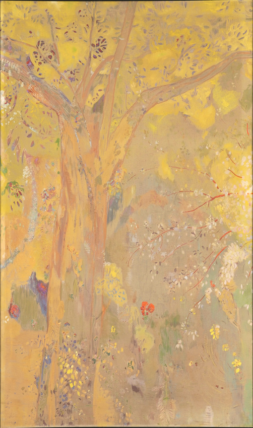 Odilon Redon - Arbre sur un fond jaune