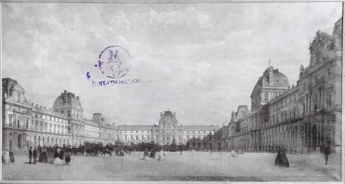 Victor Navlet - Cour Napoléon, nouveau Louvre