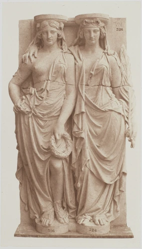 Edouard Baldus - Cariatides, de Joseph Pollet, décor du palais du Louvre, Paris