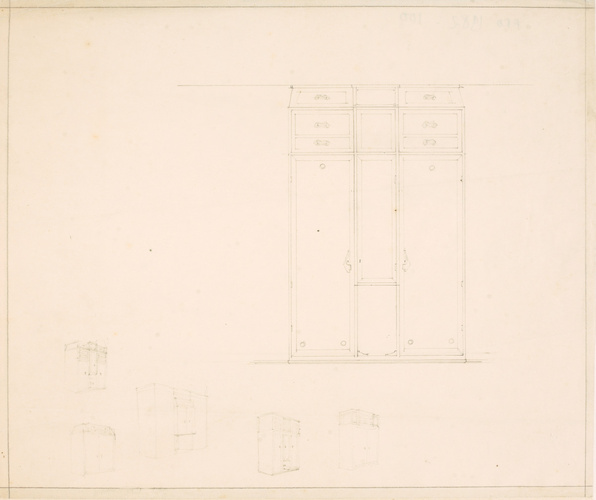 Henry Van de Velde - Projet d'armoire, six dessins