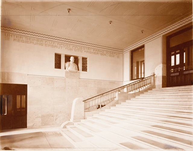 Anonyme - Escalier principal de la Caisse d'épargne (Postparkasse), Vienne (Autr...