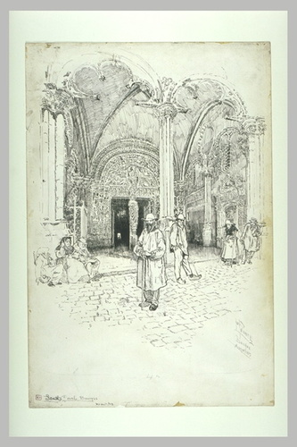 Joseph Pennell - La Cathédrale de Bourges : le porche Sud