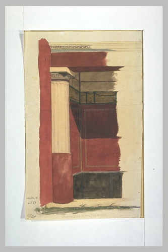 Ernest Hébert - Relevé du portique de la maison du Poète Tragique, à Pompéi