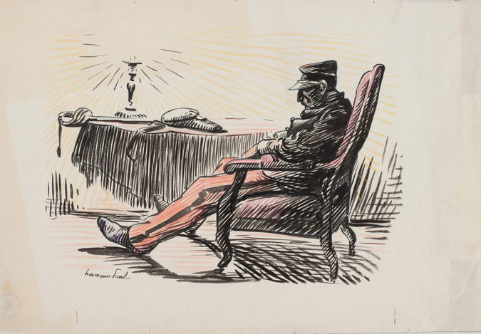 René Hermann-Paul - Après la grève (dessin lié à la politique intérieure)