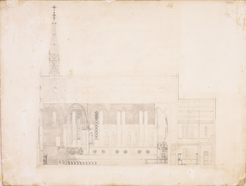 Victor Ruprich-Robert - Coupe longitudinale d'une église