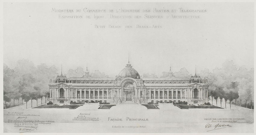 Charles Girault - Projet de 1896 pour le Petit Palais à l'Exposition universelle...