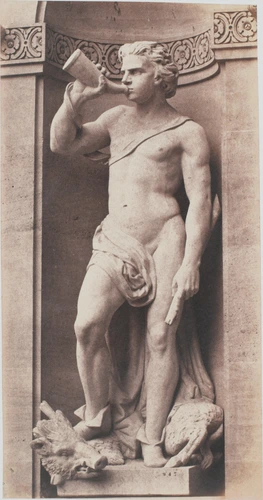 Edouard Baldus - "Le Chasseur", sculpture d'Armand Blanc, décor du palais du Lou...