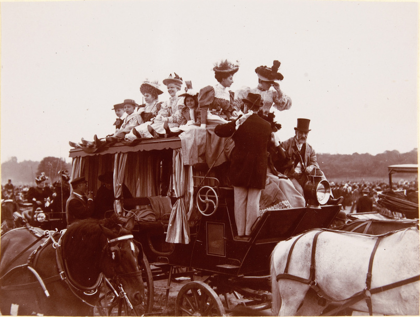 Henri Lemoine - Personnages et calèches, champs de courses
