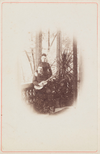 Anonyme - Un couple dans un jardin d'hiver