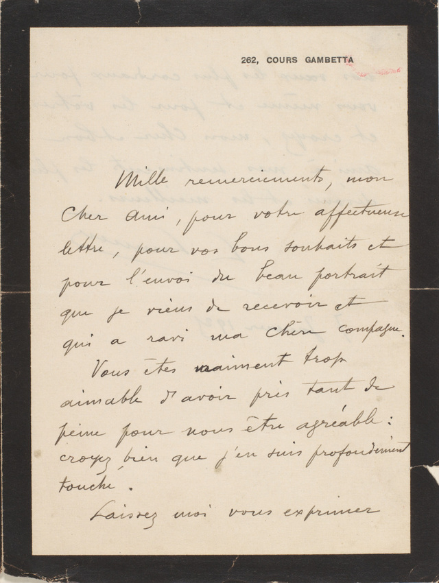 Louis Lumière - Remerciements après décès pour une photographie du disparu, sign...