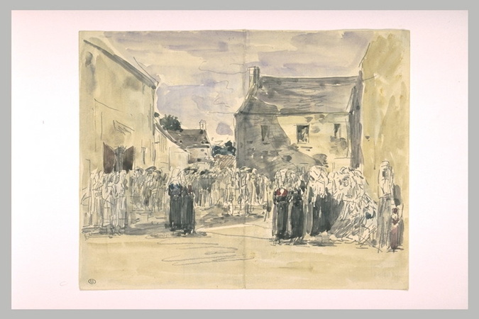 Eugène Boudin - Scène de noce dans la région de Plougastel-Daoulas