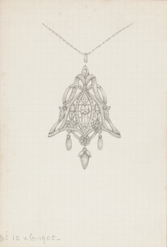Enguerrand du Suau de la Croix - Pendentif à motif de sainte (Vierge ?), fleurde...