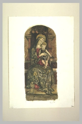 Ernest Hébert - Vierge à l'Enfant, d'après un tableau de la Pinacothèque du Vati...