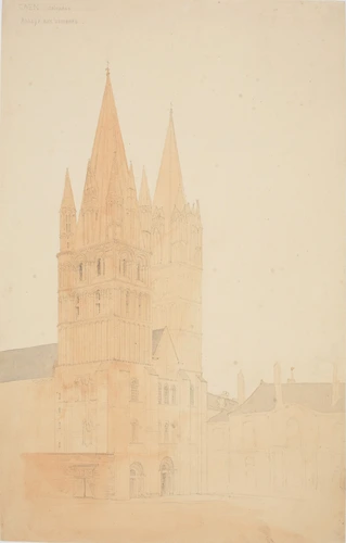 Victor Ruprich-Robert - Caen, Abbaye aux Hommes, élévation de la façade