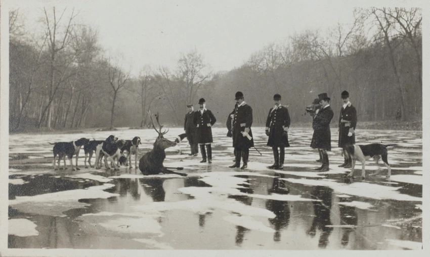 Carte Postale Ancienne - Chasse - Le Château - Équipage De Chézelles - La Meute