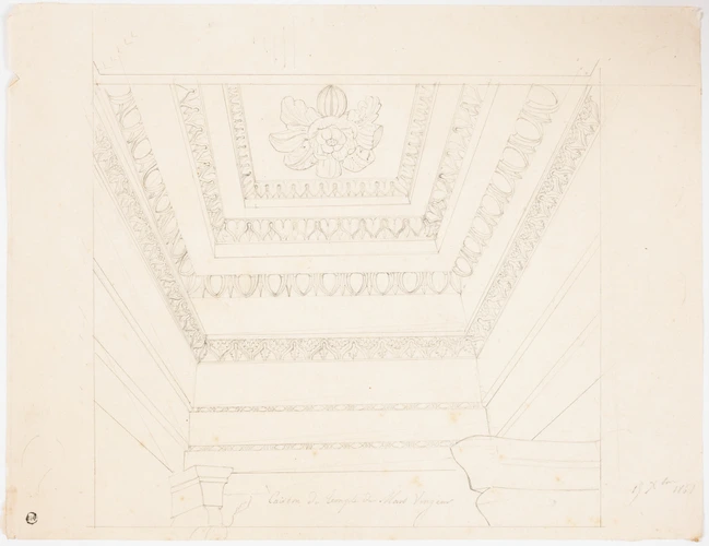 Rome, temple de Mars vengeur, une perspective d'un caisson Alphonse