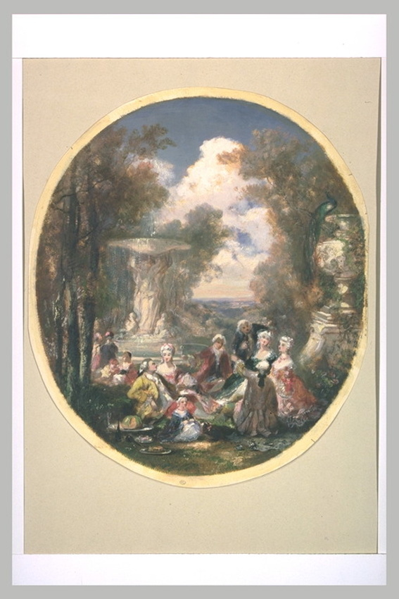 Un goûter dans un parc auprès d'une fontaine - Faustin Besson | Musée d ...