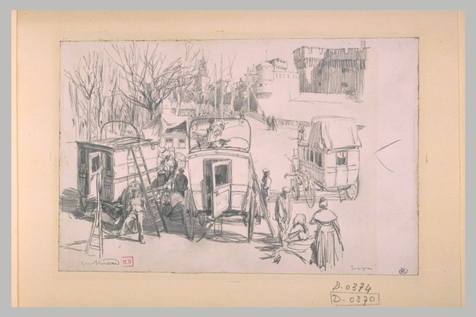 Charles Huard - Omnibus à Perpignan