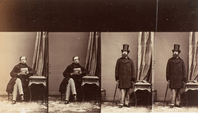 André Adolphe Eugène Disdéri - M. FitzRoy et un homme en quatre poses