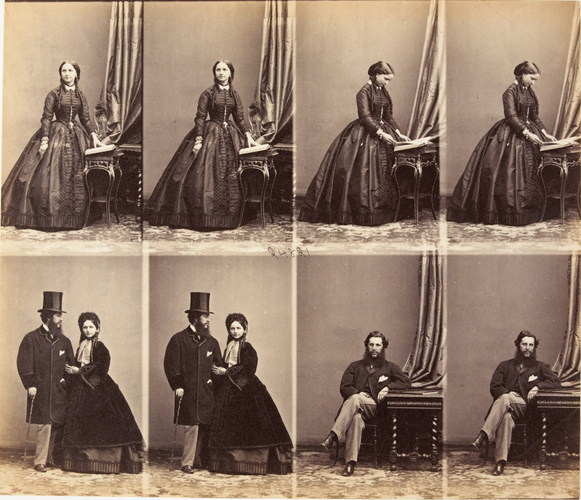André Adolphe Eugène Disdéri - Comte et Comtesse de Lincoln en huit poses, quatr...