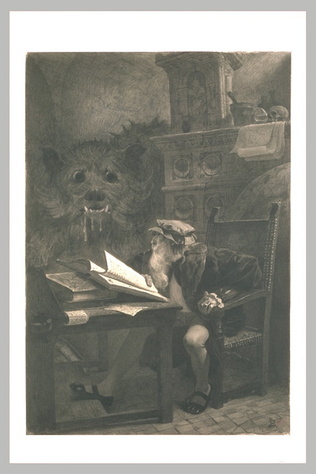 Jean-Paul Laurens - Faust assis