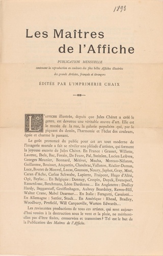 Anonyme - Publication mensuelle "Les Maîtres de l'Affiche"