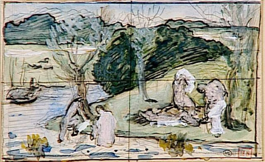 Pierre Puvis de Chavannes - Femmes se baignant dans une rivière