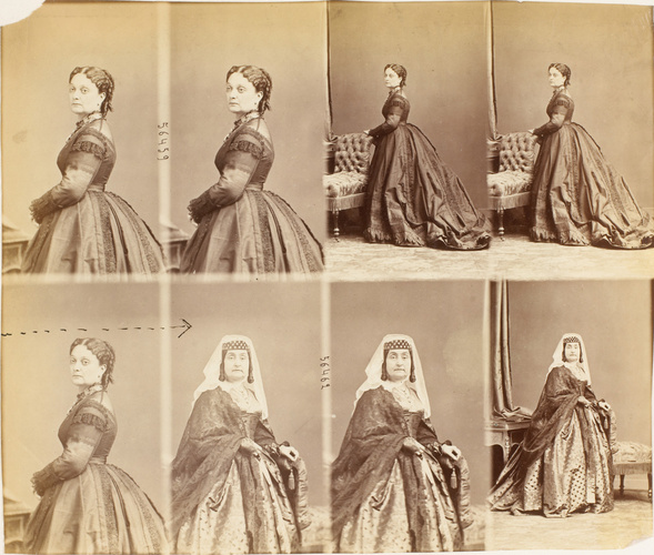 André Adolphe Eugène Disdéri - Princesse Gagarine et Mme Corbeliani en huit pose...