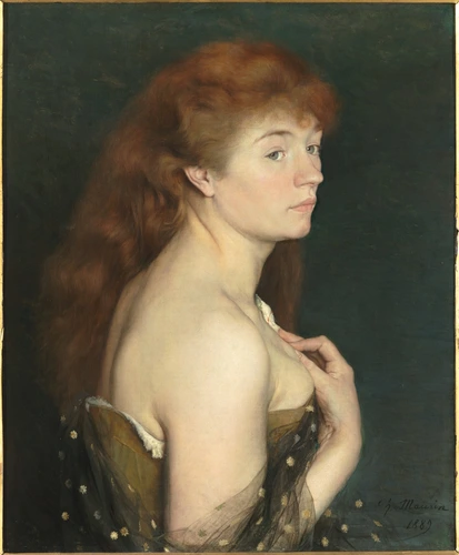 Charles Maurin - Portrait de jeune femme rousse